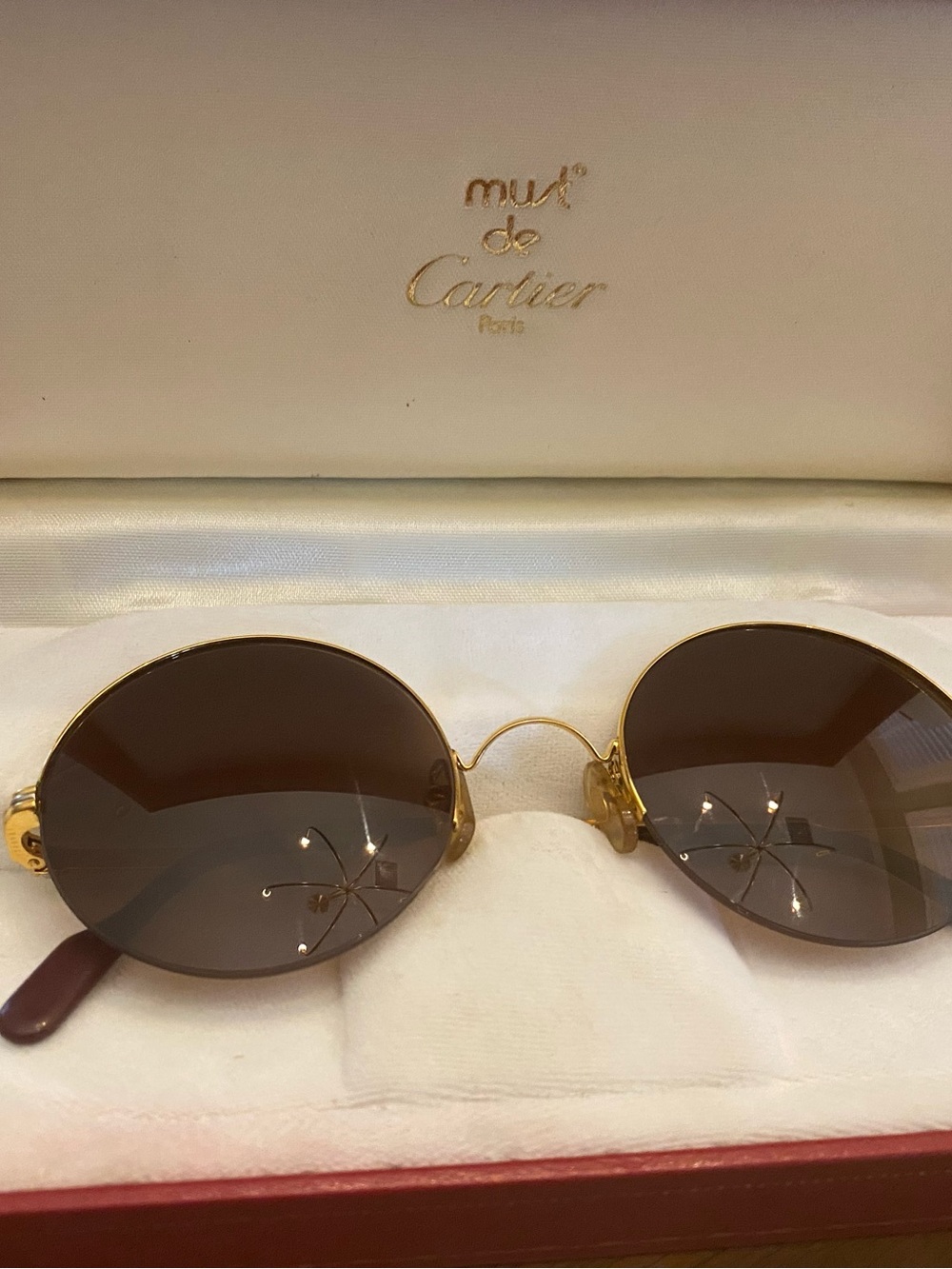 Cartier Gold Frame Sunglasses with Brown Lenses (Men)